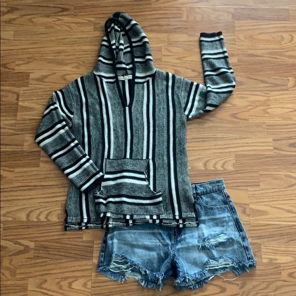 Black and White Baja Sweater